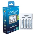 Panasonic Eneloop BQ-CC61 Basic USB charger Rechargeable + 4 AA NiMh batteries