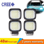 4x phares de travail 48W Cree LED projecteur Work light 12V 24V 4X4 chantier suv quad