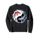 Koi Fish Yin and Yang Japanese Carp Zen Yoga For Women Men Sweatshirt