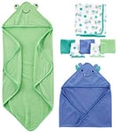 Simple Joys by Carter's Baby Boys' 8-Piece Towel and Washcloth Set סט אביזרי חורף, Blue/Green/White, One Size