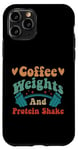 Coque pour iPhone 11 Pro Poids de café vintage et shake protéiné drôle sarcastique gym