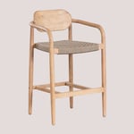 Sklum - Tabouret haut en bois (66,5 cm) Naele Brun Blé