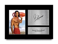 HWC Trading A4 David Hasselhoff Baywatch Cadeaux Imprimé Signé Autographe Photo pour les fans d’émissions de télévision - A4