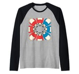 Arctic Penguin Sweater Group Retro Graphic Design Raglan Baseball Tee