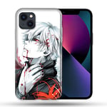 Coque Compatible Magsafe pour Apple Iphone 13 (6,1) Manga Tokyo Ghoul Kaneki Blanc