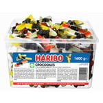 Haribo Crocodiles Vingummi 1,6 Kg I Plastbøtte