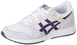 Asics Women's Lyte Classic Sneaker, White Dark Ocean, 10 UK