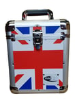 1x UNION JACK Aluminium Storage DJ Flight Carry Case for 100 LP Vinyl 7" Records