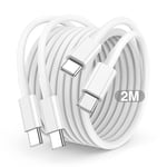 USB C to USB C Charger Cable 2m, 60W Type C Cable Lead Long Fast Charging Power for Apple iPhone 15 Plus/15 Pro Max, MacBook Pro 2021/2020, iPad Pro 12.9/11 inch/Mini/Air 5/4, Samsung, Pixel