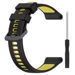 Garmin EPIX gen2 / Fenix 7 - Silikon armband 22 mm - Längd 126mm+91mm - Svart/gul