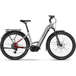 Elcykel hybrid Haibike Trekking 7 Low Soft Grey/Red/Blue Glossy L 2025