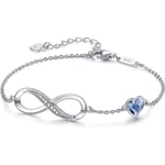 925 Sterling Silver Infinity Heart Armband Dam