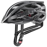 uvex City I-Vo - Casque de Ville Léger pour Hommes et Femmes - Éclairage Led Compris - Réglage de la Taille Individuel - All Black Matt - 52-57 cm