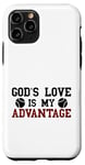 Coque pour iPhone 11 Pro God's Love is My Advantage Christian Tennis Jesus Christ