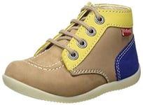 KICKERS Mixte bébé BONZIP-2 Bottine, Beige Jaune Marine 111, 18 EU