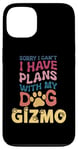 Coque pour iPhone 13 Nom de chien Gizmo Cadeau personnalisé Busy With My Dog Gizmo