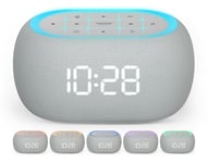 ANJANK Réveil Radio avec Haut-Parleur Bluetooth, 2 Haut-Parleurs Hi-FI 10W, Veilleuse 7 Couleurs, Variateur D'affichage 0-100%, Réveil Numérique avec 8 Sonneries pour Chambre et Chevet de Nuit