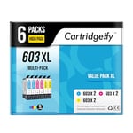 Cartridgeify 603 XL Cartouches d'encre compatibles avec Epson 603 603XL Couleur Multipack, pour Expression Home XP 2100 2105 2150 2155 3100 3105 4100 4105, Workforce WF 2810 2820 2830 2835 2840 2850