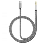 FUHAYA USB C to 3.5mm Audio Aux Jack Cable for iPhone 16, USB Type C to 3.5mm Headphone Car Speaker Stereo Cord for iPhone 16/16 Plus/16 Pro/16 Pro Max/15/15 Plus/15 Pro/15 Pro Max, iPad Pro, Silver