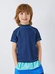 John Lewis Kids' Short Sleeve Swim Rash Vest, Navy