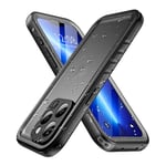 SPORTLINK for iPhone 13 Pro Waterproof Case - Shockproof Heavy Duty Front and Back Cover with [Built in Screen/Camera Protector] 360 Full Body Protective [Dustproof][IP68 Underwater]-Black