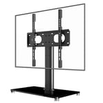 Suptek Pied TV Universel Support TV sur Pied 17-55 Pouces, Pied Television Hauteur Réglable avec Base en Verre Trempé de 8 mm, Capacité de Charge Maximale 40KG, VESA Maximum 400x400mm (TS001-02)