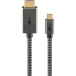 Goobay USB-C til HDMI-kabel, stoffkledd - 2 m