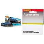 Hornby Train Set - R1282M Mallard Record Breaker Analogue OO Gauge Locomotives & R910 OO Gauge Fishplates (Pack of 12) - Model Railway Accessories, Spare Parts and Train Accessories