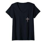 Womens Cross Religion Bible Verses Church Family Catholic Religious V-Neck T-Shirt