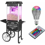 Set machine à popcorn avec chariot et ampoule led allure rétro noir