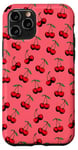 Coque pour iPhone 11 Pro Motif rouge cerise mignon