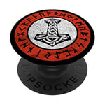 Mjolnir Thor Hammer Viking Odin Wotan Norse Mythology Nordic PopSockets Grip and Stand for Phones and Tablets