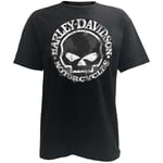 Harley-davidson T-shirt herr, handgjord Willie G Skull Distressed 30294030 L