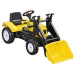 Kids Pedal Ride On Excavator Childrens Tractor Front Loader Digger Yellow