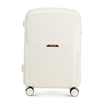 WITTCHEN Lady 2 Stylish Medium-Sized Suitcase Travel Luggage Hard-Wearing Polycarbonate Trolley 4 Double Wheels TSA Combination Lock 3,8 kg 65 L Size M Cream Elements in Rose Gold