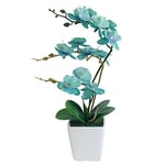 YSZL Orchidée Phalaenopsis Artificielle en Soie de 38,1 cm de Haut (Bleu doré)