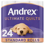 Andrex Ultimate Quilts Toilet Tissue 24 Standard Toilet Rolls, Air Pocket Technology for Soft, Thick Sheets (Previously Andrex Supreme Quilts Toilet Paper) - 4 Quilted Toilet Rolls x 6 Packs