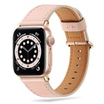 Tasikar Bracelet Compatible pour Bracelet Apple Watch 49mm 45mm 44mm 42mm, Cuir véritable Bande de Remplacement Compatible avec Apple Watch Ultra Séries 9 8 7 6 5 4 3 2 1 Rose + Adaptateur Rose Or