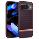 Caseology Parallax for Google Pixel 9 / Google Pixel 9 Pro Case, [Military Grade Drop Protection] Ergonomic 3D Hexa Cube Case Cover for Google Pixel 9 / Pixel 9 Pro - Burgundy