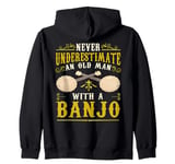 Old Man With A Banjo Player Music Playing Lover Musician Zip Hoodie