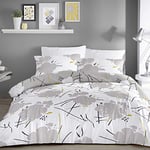 Dreams 'N' Drapes Two, 52% Polyester, 48% Cotton, Grey, King, W230cm x L220cm (Duvet Cover), W50cm x L75cm (Pillow Case)