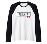 Alberta Canada Vacations Travel Canadian Women Men Country Raglan Baseball Tee