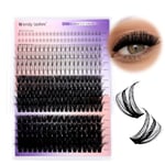 Cluster Lashes Extension Upper and Lower Lash Clusters D curl 60D+80D 0.07mm 12-18mm Mixed Individual Eyelash Clusters Wispy DIY Cluster Eye Lashes with Bottom Lashes