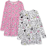 Amazon Essentials Disney | Marvel | Star Wars | Frozen | Princess Girls' Knitted Long-Sleeved Play Dresses (Previously Spotted Zebra), Pack of 2, Dalmation, 8 Years