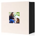 Lanpn Album Photo 10x15 600 Pochette, Grand Format Lin Tissu Album pour Horizontal Vertical Photos (Beige)