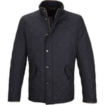 Veste Barbour  Manteau Matelassé Powell Bleu Foncé