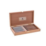 LAGUIOLE - Laguiole 40268472 Coffret de 6 Couteaux à Steak (23 cm) avec Lame en Acier Inoxydable et Manche en Bois de Pakka Marron