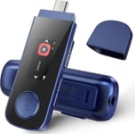 64Go Lecteur Mp3 USB C avec Bluetooth 5.3 & Clip Sport, Mini Type-C MP3 Musique sans Perte HiFi avec Radio FM/Enregistreur, 2EN1 Clef USB Baladeur MP3 Portable Supporter Téléphone - Bleu