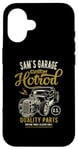 Coque pour iPhone 16 Sam's Hotrod Garage Voiture Classique Sam