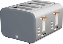 Swan Nordic 4 Slice Toaster Stainless Steel 1500 W Slate Grey ST14620GRYN